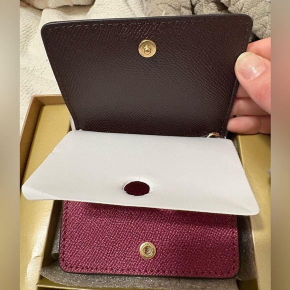 Coach Black Cherry wallet with gold chain - never been used still in box - Picture 7 of 9